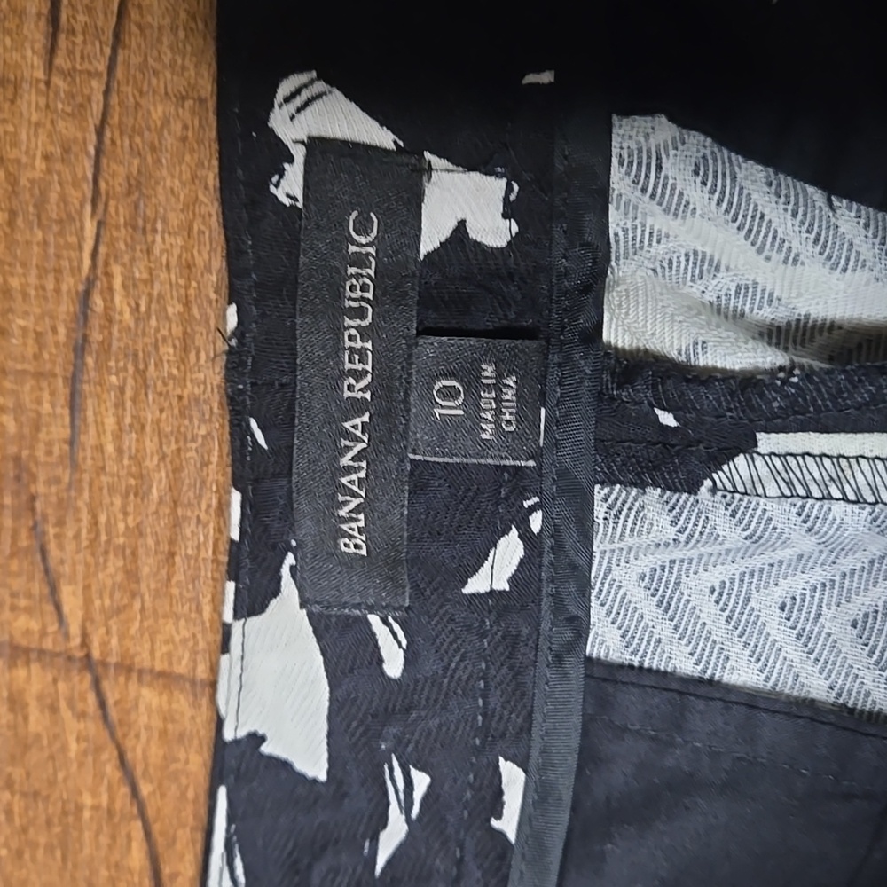 Banana Republic Monochrome Abstract Jacquard Pants Cotton Size 10 - Picture 4 of 9